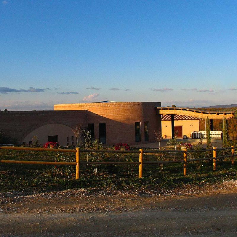 Modern winery with panoramic view of the Tuscan hills, designed by Archidomus - architect Monica Rossi